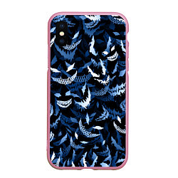 Чехол iPhone XS Max матовый Drain monsters, цвет: 3D-розовый