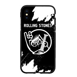 Чехол iPhone XS Max матовый Rolling Stones - КОТ - Краска, цвет: 3D-черный