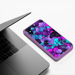 Чехол iPhone XS Max матовый Магические кристаллы, цвет: 3D-фиолетовый — фото 2