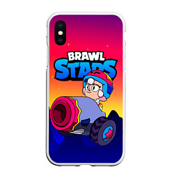 Чехол iPhone XS Max матовый Bonnie Бонни Brawl Stars, цвет: 3D-белый