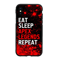 Чехол iPhone XS Max матовый Eat Sleep Apex Legends Repeat Краска, цвет: 3D-черный