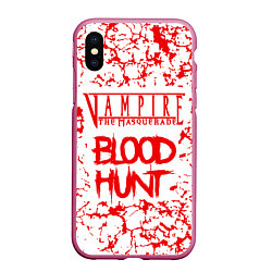 Чехол iPhone XS Max матовый Vampire The Masquerade Bloodhunt, лого, цвет: 3D-малиновый