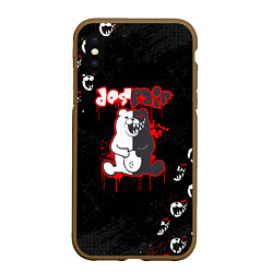 Чехол iPhone XS Max матовый Monokuma Паттерн, цвет: 3D-коричневый