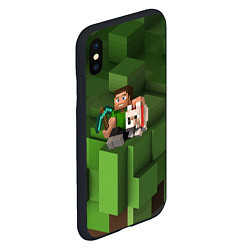 Чехол iPhone XS Max матовый Minecraft Heroes Video game, цвет: 3D-черный — фото 2