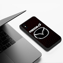 Чехол iPhone XS Max матовый MAZDA 6 - Соты, цвет: 3D-черный — фото 2
