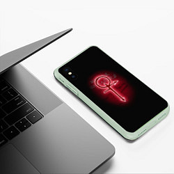 Чехол iPhone XS Max матовый Vampire: The Masquerade - Bloodhunt Путь Свободы, цвет: 3D-салатовый — фото 2