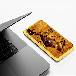 Чехол iPhone XS Max матовый Джиперс Криперс выглядывает из под кожи, цвет: 3D-желтый — фото 2