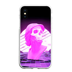 Чехол iPhone XS Max матовый Vaporwave Skull Психоделика