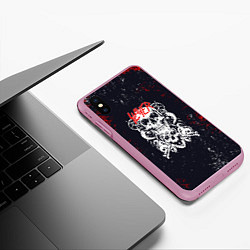 Чехол iPhone XS Max матовый SLAYER СЛЭЙЕР ЧЕРЕП БРЫЗГИ, цвет: 3D-розовый — фото 2