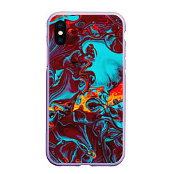 Чехол iPhone XS Max матовый Каляка-маляка, цвет: 3D-светло-сиреневый