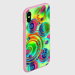 Чехол iPhone XS Max матовый ЦВЕТНЫЕ ПУЗЫРИ, цвет: 3D-розовый — фото 2