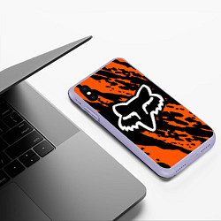 Чехол iPhone XS Max матовый FOX MOTOCROSS ORANGE, цвет: 3D-светло-сиреневый — фото 2