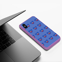 Чехол iPhone XS Max матовый Хаги ваги обои прямо на тебе, цвет: 3D-фиолетовый — фото 2