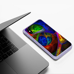 Чехол iPhone XS Max матовый Абстрактная мультивселенная паттерн Abstraction, цвет: 3D-светло-сиреневый — фото 2