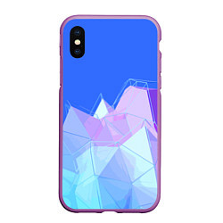 Чехол iPhone XS Max матовый Pink ice Abstractiom Geometry, цвет: 3D-фиолетовый