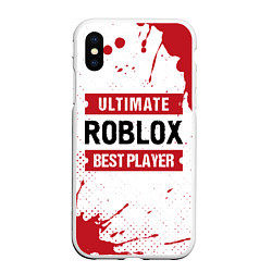 Чехол iPhone XS Max матовый Roblox Ultimate, цвет: 3D-белый