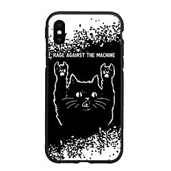 Чехол iPhone XS Max матовый Rage Against The Machine Rock Cat, цвет: 3D-черный