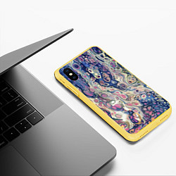 Чехол iPhone XS Max матовый Не смешавшиеся краски abstract pattern, цвет: 3D-желтый — фото 2