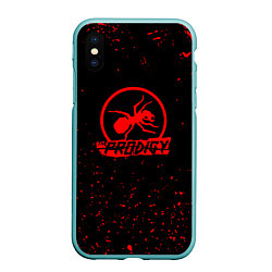 Чехол iPhone XS Max матовый The prodigy красные бразги, цвет: 3D-мятный