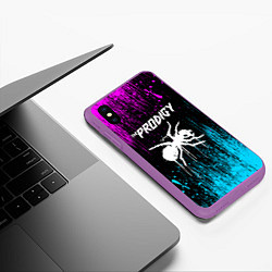 Чехол iPhone XS Max матовый The prodigy neon, цвет: 3D-фиолетовый — фото 2