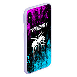 Чехол iPhone XS Max матовый The prodigy neon, цвет: 3D-светло-сиреневый — фото 2