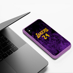 Чехол iPhone XS Max матовый Lakers 24 фиолетовое пламя, цвет: 3D-фиолетовый — фото 2