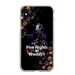 Чехол iPhone XS Max матовый Five Nights at Freddys Луна паттерн