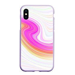 Чехол iPhone XS Max матовый Abstract gradient lines, цвет: 3D-светло-сиреневый