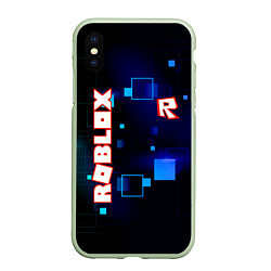 Чехол iPhone XS Max матовый ROBLOX неоновые кубики