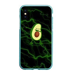 Чехол iPhone XS Max матовый Avocado молнии, цвет: 3D-мятный