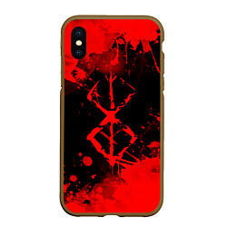 Чехол iPhone XS Max матовый КЛЕЙМО ЖЕРТВЫ - BERSERKБЕРСЕРК, цвет: 3D-коричневый