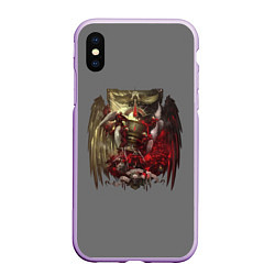 Чехол iPhone XS Max матовый Blood Angels symbol, цвет: 3D-сиреневый