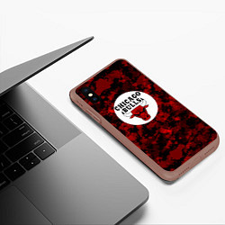 Чехол iPhone XS Max матовый CHICAGO BULLS ЧИКАГО БУЛЛС NBA, цвет: 3D-коричневый — фото 2