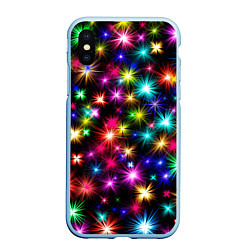 Чехол iPhone XS Max матовый ЦВЕТНЫЕ ЗВЕЗДЫ COLORED STARS