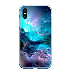 Чехол iPhone XS Max матовый МОРСКОЙ ШТОРМ, цвет: 3D-голубой