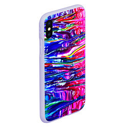 Чехол iPhone XS Max матовый Абстракция масляными красками, цвет: 3D-светло-сиреневый — фото 2