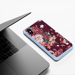 Чехол iPhone XS Max матовый Цветы Прекрасный Букет, цвет: 3D-голубой — фото 2