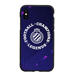 Чехол iPhone XS Max матовый Club Brugge Легенды Чемпионы, цвет: 3D-черный