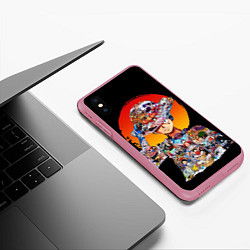 Чехол iPhone XS Max матовый ВАН ПИС АРКИ В ЛУФФИ ONE PIECE, цвет: 3D-малиновый — фото 2
