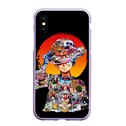 Чехол iPhone XS Max матовый ВАН ПИС АРКИ В ЛУФФИ ONE PIECE, цвет: 3D-светло-сиреневый