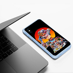 Чехол iPhone XS Max матовый ВАН ПИС АРКИ В ЛУФФИ ONE PIECE, цвет: 3D-голубой — фото 2