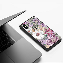 Чехол iPhone XS Max матовый Цветы Фиолетовый Клематис, цвет: 3D-черный — фото 2