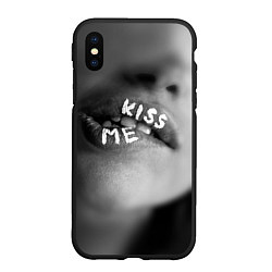 Чехол iPhone XS Max матовый Kiss- me, цвет: 3D-черный