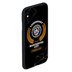 Чехол iPhone XS Max матовый Лого Manchester City и надпись Legendary Football, цвет: 3D-черный — фото 2