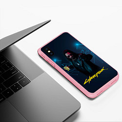 Чехол iPhone XS Max матовый Johnny Cyberpunk2077, цвет: 3D-баблгам — фото 2