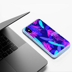 Чехол iPhone XS Max матовый ЯРКИЕ ТЕКСТУРНЫЕ ЦВЕТЫ, цвет: 3D-голубой — фото 2