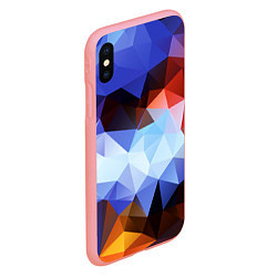 Чехол iPhone XS Max матовый Абстрактный цветной узор из треугольников Abstract, цвет: 3D-баблгам — фото 2