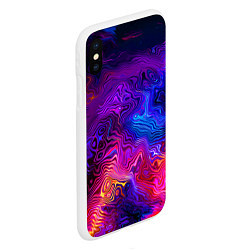 Чехол iPhone XS Max матовый Цветные неоновые разводы на воде Авангард Colored, цвет: 3D-белый — фото 2