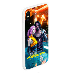 Чехол iPhone XS Max матовый Cyberpunk2077 Johnny Vi girl, цвет: 3D-белый — фото 2