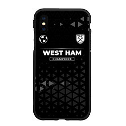 Чехол iPhone XS Max матовый West Ham Champions Uniform, цвет: 3D-черный